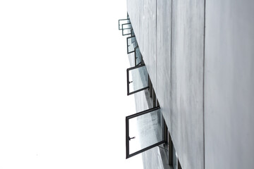 Selective focus of  Water droplets on the window glass of the building