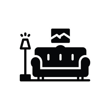 recommend clip art: Black solid icon for couch