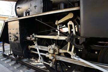 Obraz premium 遊園地に展示されている蒸気機関車Ｃ1249