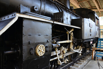 遊園地に展示されている蒸気機関車Ｃ1249