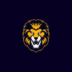 wild lion sports mascot with aggressive expression vector icon