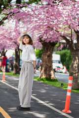 portrait woman young park beautiful fashion