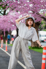 portrait woman young park beautiful fashion