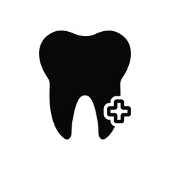 Black solid icon for tooth