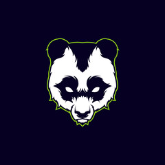 angry panda sports mascot with aggressive expression vector icon