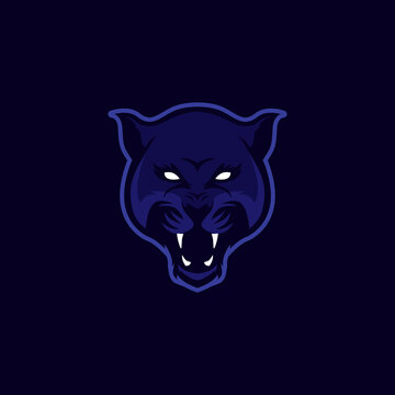 angry panther sports mascot with aggressive expression vector icon