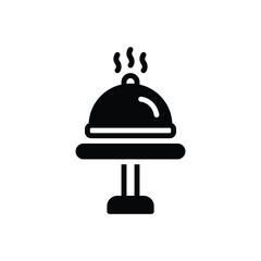 Black solid icon for dish