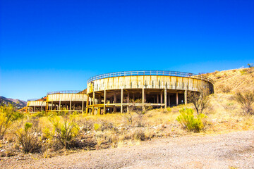 Fototapeta na wymiar Circular Mining Structures In Bisbee, Arizona