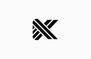 K initial letter minimalist cool elegant logo design