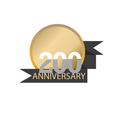 200 Year Anniversary Logo Vector Template Design Illustration
