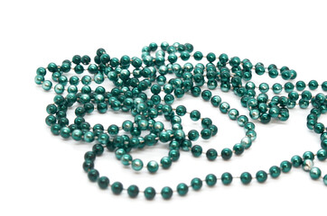 blue sparkling christmas decorations christmas tree toys isolated on white background, xmas theme