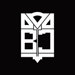 BC Logo monogram with shield emblem shape design template