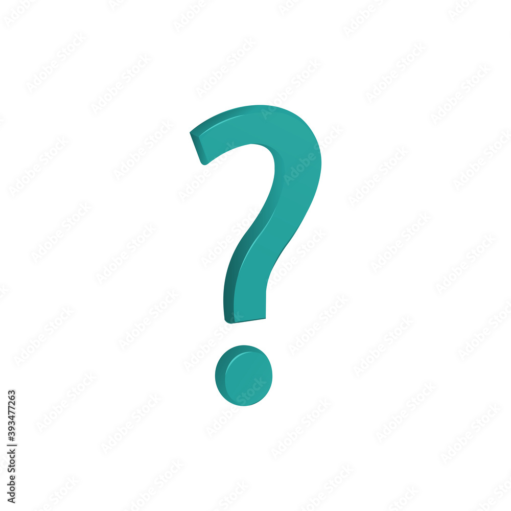 Poster 3d question mark icon. design template vector