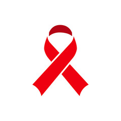 Red ribbon icon. world aids day symbol. Design template vector