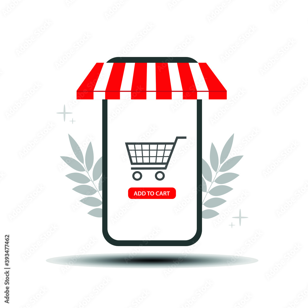 Canvas Prints shopping online on mobile application concept marketing and digital vector.