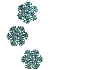 blue sparkling christmas decorations christmas tree toys isolated on white background, xmas theme