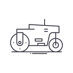 Steamroller icon, linear isolated illustration, thin line vector, web design sign, outline concept symbol with editable stroke on white background.