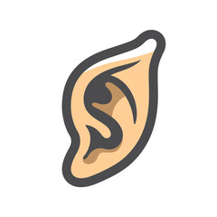 Ear of Elf, Fairy, Vampire Vector icon Cartoon illustration