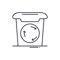 Trash icon, linear isolated illustration, thin line vector, web design sign, outline concept symbol with editable stroke on white background.