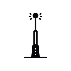 Black solid icon for pole
