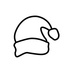 santa hat line icon design vector template