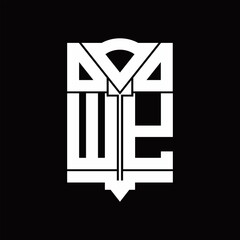 WY Logo monogram with shield emblem shape design template