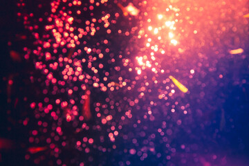 Fantasy Abstract blur golden bokeh of lights colorful sparkle use for background