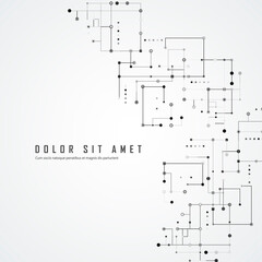 Abstract futuristic connection. Dots background. Line vector drawing
