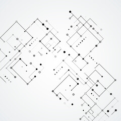 Abstract futuristic connection. Dots background. Line vector drawing