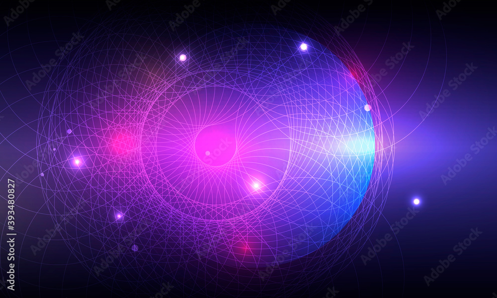 Poster modern banner. circular glow. digital technology background. bright color. glow effect