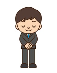 お辞儀 スーツ 男性