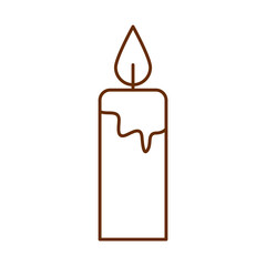 merry christmas, burning candle decoration cartoon line icon