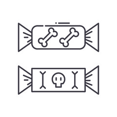 Trick or treat icon, linear isolated illustration, thin line vector, web design sign, outline concept symbol with editable stroke on white background.