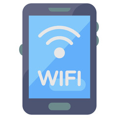 
A flat vector of mobile wifi, signals inside smartphone 
