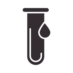 biology laboratory test tube fluid science element silhouette icon style