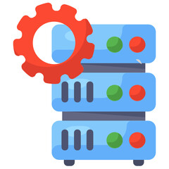 

Gear with database, data processing flat icon
