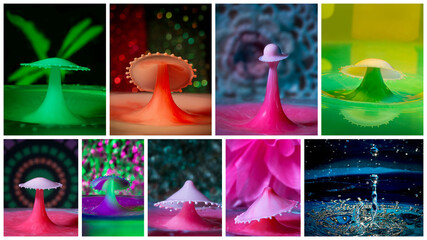 Collage Of Liquid Drop Art