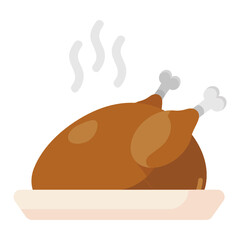 
Mouth watering turkey flat icon

