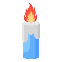 
Burning candle flat icon design
