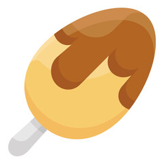 
Chocolate dipped popsicle flat icon
