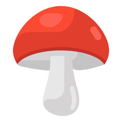 
Flat icon design of mushroom, flat vector in editable style 
