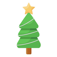 
Decorative christmas tree in flat style best for event celebration 
