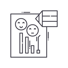 Scoring chart icon, linear isolated illustration, thin line vector, web design sign, outline concept symbol with editable stroke on white background.