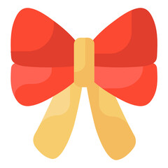 
Flat icon design of christmas bow, ribbon bow
