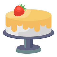 
A perfect cream cake icon in flat design
