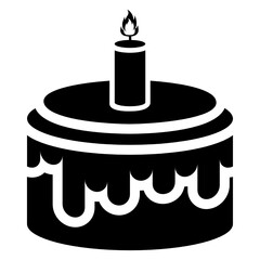 
Candle burning on cake, easter cake vector design 
