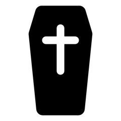 Obraz premium Halloween casket to store dead body, flat icon 