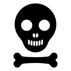 
Skull anatomy with bone, flat icon style
