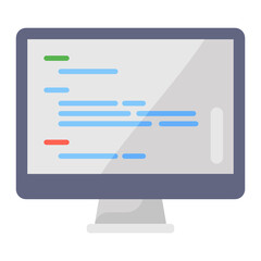 
Computer programming icon in flat design
