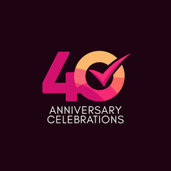 40 Years Anniversary Celebration Full Color Vector Template Design Illustration